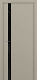 Межкомнатная дверь A2, гладкая, с вертикальным стеклом, эмаль серый шелк