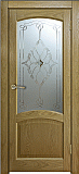Межкомнатная дверь Классика-10, массив дуба, дверь остекленная (дуб натуральный)