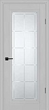 Межкомнатная дверь ДО PSC-35, стекло сатинат с гравировкой (агат)