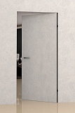 Межкомнатная дверь Скрытая дверь под покраску ALU REVERS, с алюминиевой кромкой, открывание от себя