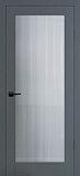 Межкомнатная дверь ДО PSC-55, рифленое стекло (графит)