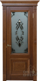 Империал-3, массив кавказского дуба, дверь остекленная (бренди)