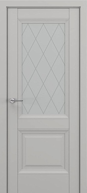 Классика Венеция, багет B2, дверь со стеклом (матовый серый)