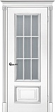 Межкомнатная дверь ДО Смальта 08 (белый RAL9003, патина серебро)