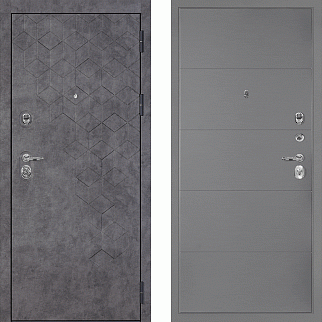 Дверь входная Тетра-126/PR-35, бетон темный/серый