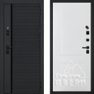 Дверь входная с черной ручкой Галактика-173/Панель PR-167, металл 1.5 мм, 2 замка, черный/белый