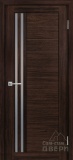 Дверь экошпон Лайт-13.1, со стеклом сатинат светлый (сан-ремо шоколад)