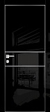 Межкомнатная дверь HGX-4 глянцевая, с молдингом, кромка ALU (черный глянец)