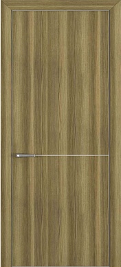 Квалитет К-10, гладкая дверь экошпон, с алюминиевой кромкой, дуб серый