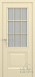 Классика Венеция АК, багет B2, дверь со стеклом английская решетка (матовый крем)