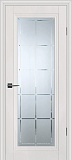 Межкомнатная дверь ДО PSC-35, стекло сатинат с гравировкой (зефир)