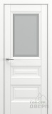 Классика Ампир, багет B2, дверь со стеклом (матовый белый)