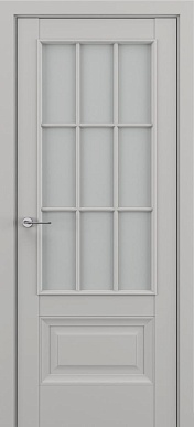 Классика Турин АК, багет B2, дверь со стеклом английская решетка (матовый серый)