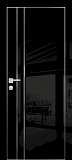 Межкомнатная дверь HGX-14 глянцевая, с молдингом, с кромкой ALU (черный глянец)