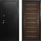 Дверь входная С-1/Панель экошпон Техно-708, металл 1.5 мм, 2 замка, титан/венге