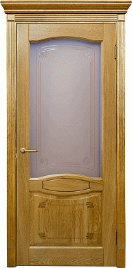 Империал-12, массив дуба, дверь остекленная (дуб натуральный)
