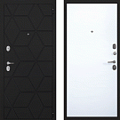 Дверь входная Риф, черный/белый