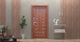 Дверь входная Техно М, медный антик/орех темный