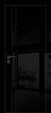 Межкомнатная дверь HGX-20 глянцевая, с черным молдингом, с черной кромкой ALU Black (черный глянец)