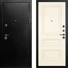Дверь входная С-1/Панель шпон Фрейм-05, металл 1.5 мм, 2 замка, титан/ясень слоновая кость