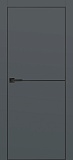 Межкомнатная дверь PX-19, дверь c молдингом, черная кромка ALU Black (графит)