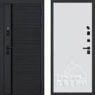 Дверь входная с черной ручкой Галактика-173/Гладкая панель ПВХ, 2 замка, черный/агат