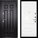 Дверь входная Гера-2/Панель эмаль Смальта-06, металл 1.5 мм, 2 замка KALE, венге/белый Ral9003