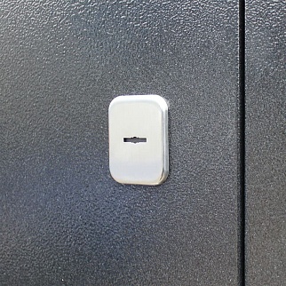 Дверь входная Техно Бетон с зеркалом, букле графит/бетон светлый