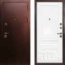 Дверь входная C-3/Панель эмаль Смальта-06, металл 1.5 мм, 2 замка, медный антик/белый Ral9003