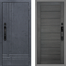 Дверь входная Скандинавия/Техно-708 с электронным замком, бетон антрацит/грей