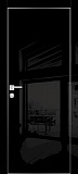 Межкомнатная дверь HGX-1 глянцевая, гладкая, с кромкой ALU (черный глянец)