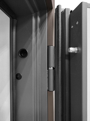 Дверь входная Плаза-177/Гладкая панель ПВХ, металл 1.5 мм, 2 замка KALE, коричнево-серый/бетон