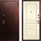 Дверь входная C-3/Панель шпон Фрейм-03, металл 1.5 мм, 2 замка, медный антик/ясень бисквит