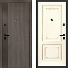 Дверь входная Ривьера/S-14, дымчатый камень/эмаль слоновая кость, патина золото