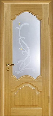 Олимпия, 800х2000, остекленная (светлый дуб)