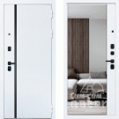 Дверь входная Премьер с зеркалом, белый матовый/белый матовый