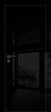 Межкомнатная дверь HGX-19 глянцевая, с черным молдингом, с черной кромкой ALU Black (черный глянец)