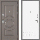 Дверь входная Плаза-177/Гладкая панель ПВХ, металл 1.5 мм, 2 замка KALE, коричнево-серый/белый