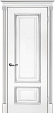 Межкомнатная дверь ДГ Смальта 08 (белый RAL9003, патина серебро)
