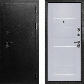 Дверь входная С-1/Панель ПВХ Техно-708, металл 1.5 мм, 2 замка, титан/манхэттен