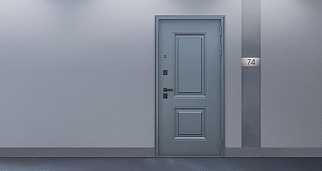 Дверь входная Ювентус-2 с зеркалом, муар серый/капучино