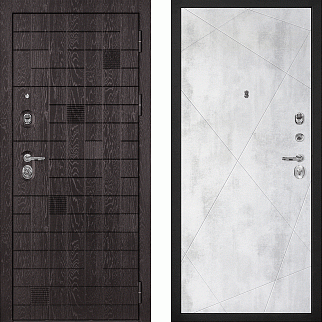 Дверь входная Нона-36/Панель ПВХ PR-103, металл 1.5 мм, 2 замка KALE, горький шоколад/бетон