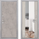 Дверь входная Лофт, бетон светлый/сосна белая, зеркало XXL