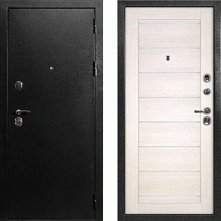 Дверь входная С-1/Панель экошпон Техно-708, металл 1.5 мм, 2 замка, титан/сандал бежевый