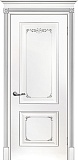 Межкомнатная дверь ДГ Смальта 14 (белый RAL9003, патина серебро)