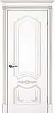Межкомнатная дверь ДГ Смальта 10 (белый RAL9003, патина серебро)