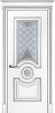 Межкомнатная дверь ДО Смальта 18 (белый RAL9003, патина серебро)