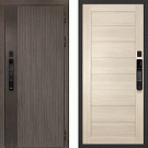 Дверь входная Ривьера/Техно-708 с электронным замком, дымчатый камень/капучино