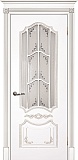 Межкомнатная дверь ДО Смальта 10 (белый RAL9003, патина серебро)