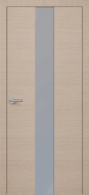 H-4, экошпон, дверь с вертикальным стеклом (окаша капучино)